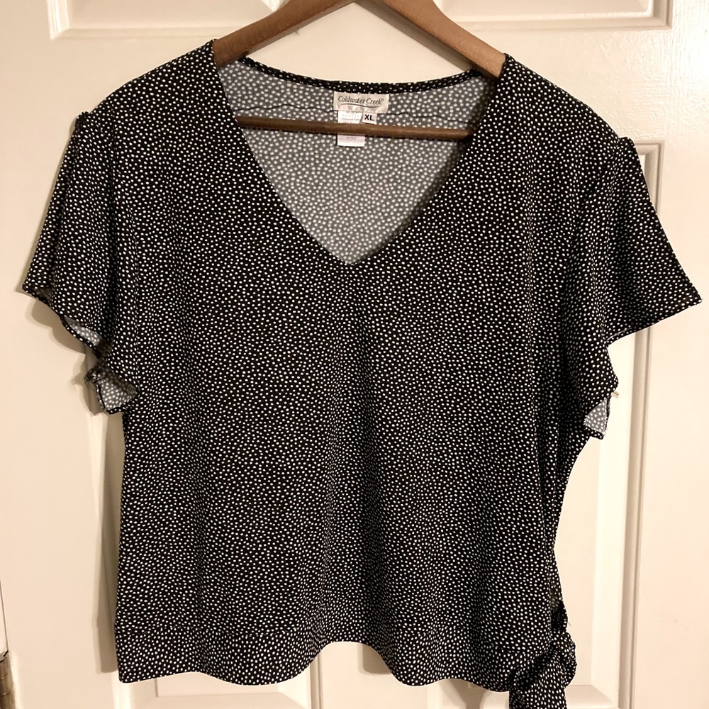 Coldwater Creek Side Tie Easy Care Shirt Size XL